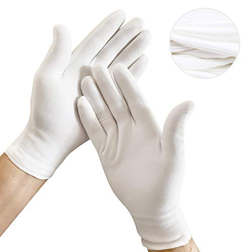 24 x Guantes Blancos (12 Pares) de Algodon Multiusos Trabajo