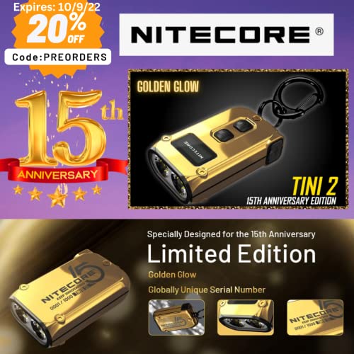 Nitecore Tini2 SS linterna llavero recargable, negra