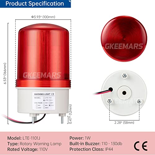 GKEEMARS Lámpara de torre de alarma de señal industrial LTE-1101J AC 1 –  Los tornillos