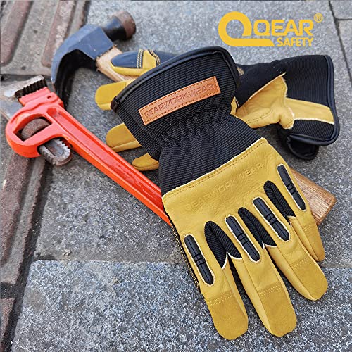 Guantes de trabajo de seguridad, guantes de trabajo de nitrilo para hombres  y mujeres, guantes de trabajo con dedos para pantalla táctil, guantes de