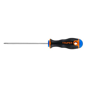 Truper DP-1/8X4B, Desarmador punta Phillips # 0, mango Comfort Grip, 4"