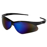 KleenGuard V30 Nemesis 14481 - Gafas de sol de seguridad, marco negro, lente de espejo azul (6 pares)