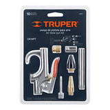 Truper JAN-7, Juego de pistola sopleteadora con 2 boquillas y 4 accesorios