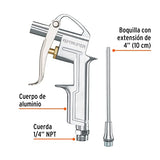 Truper PISO-695, Pistola metálica para sopletear, con extensión de 4"