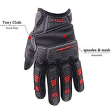 HANDLANDY Guantes de trabajo resistentes para hombre, guantes de trabajo de caucho termoplástico (TPR) con pantalla táctil, guantes mecánicos antideslizantes y transpirables (medianos)