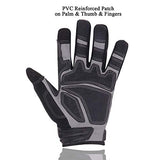 HANDLANDY Guantes de trabajo resistentes para hombre, guantes de trabajo de caucho termoplástico (TPR) con pantalla táctil, guantes mecánicos antideslizantes y transpirables (medianos)