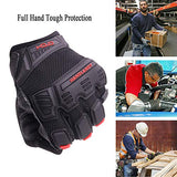 HANDLANDY Guantes de trabajo resistentes para hombre, guantes de trabajo de caucho termoplástico (TPR) con pantalla táctil, guantes mecánicos antideslizantes y transpirables (medianos)