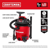 CRAFTSMAN CMXEVBE18590 Aspiradora portátil de Uso General con 3 Bolsas de Recogida de Polvo y Accesorios