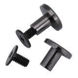 FTVOGUE 20 Unids/Set Postes de Tornillo Plano de LatóN Cabeza del Remache Remaches Cabeza del Perno Prisionero para El Equipaje de Cuero Craft Nail Rivet Negro(8mm)