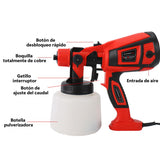 YCQYNHQ Pistola para Pintar, 800w Pulverizador de Pintura Eléctrico,1400ml Pulverizador de Gran Capacidad, 3 Modos de Pulverización, con 8 Boquillas, Adecuado para Vallas, Paredes y Regalos de Navidad