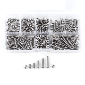 230 unids Tornillos y Tuercas Set M3 Metric Acero Inoxidable Hexagonal Socket Button Head Cap Tornillos Kit