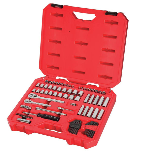 CRAFTSMAN - Juego de herramientas mecánicas, SAE/métrico, unidad de 1/4 pulgadas, 83 piezas (CMMT12021)