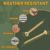 LIONMAX - Tornillos de cubierta de 3 pulgadas, tornillos de madera #10 x 3 pulgadas, 300 unidades, resistentes a la corrosión, revestimiento de epoxi exterior, tornillos de cubierta para exteriores,