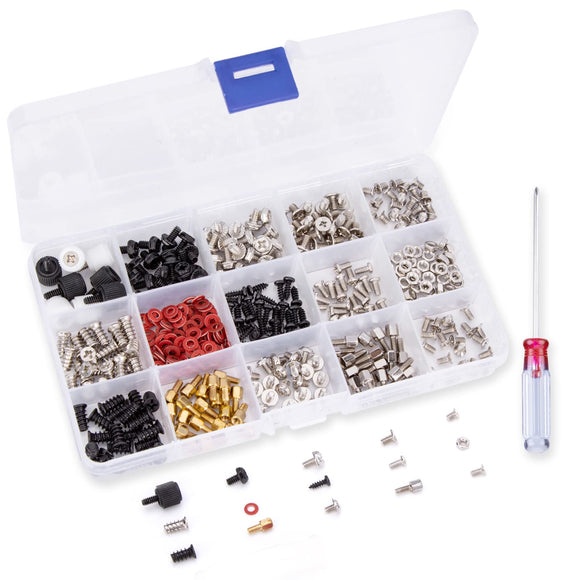 345 Pieces Basic Computer Screw Set, Accesorios Básicos para Ordenador y Kit de Tornillos, Equipo de Tornillos de la Computadora de Los Tornillos del Disco Duro de la Placa Base