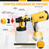 Pistola de Pintura, Pistola para Pintar Inalámbrico, Pistola de Pintura Eléctrica con 2 Batería de Recargable Pistola de Pintura de Alta Potencia para Hogar,Pintura de auto,Muebles,Valla,Paredes,etc