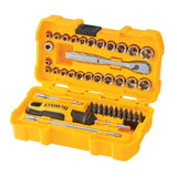 DEWALT Juego de herramientas mecánicas, unidad de 1/4 pulgadas, SAE y métrico, 50 piezas (DWMT81610T)