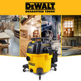 DEWALT aspiradora húmedo y seco de 9 galones, aspiradora Resistente con Accesorios, 5 Picos HP, con función de soplador, DXV09PA, Amarillo