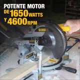 DEWALT Sierra Ingleteadora Eléctricas 10 pulgadas 1650W 4600RPM con Disco Aluminio DW714