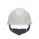 MSA 10204776 Hydro Dip V-Gard Gorra de seguridad con suspensión Fas-Trac III trinquete | Carcasa de polietileno, correas de corona autoajustables – Tamaño estándar en carbono plateado