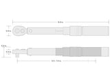 TEKTON TRQ21101 - Llave dinamométrica de doble dirección de 1/4 pulgadas (10-150 pulgadas)