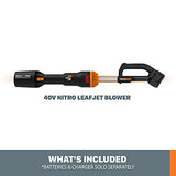 Worx 40 V Pro LEAFJET - Soplador de Hojas inalámbrico con Motor sin escobillas (Solo Herramienta) - WG585.9