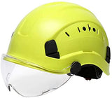 RJSHE Casco de Seguridad ABS Casco de protección Ajustable para Trabajos en Altura con suspensión de 6 Puntos para construcción y Escalada(Color:Green,Size:Type A)