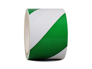 T.R.U. Cinta de seguridad de advertencia de peligro verde y blanco SST-618C: 7.6 cm. Ancho x 18 yardas.