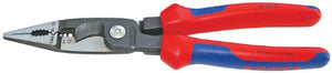 Knipex Tools 13 82 8 4 in 1 Alicate para Instalación Eléctrica con Mango de cómodo agarre, rojo y azul