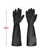 Ffrzd Guantes de protección Negros, Guantes químicos Guantes de Trabajo Largos de Goma, Resistentes al ácido, al álcali y al Aceite (Size : 50cm)