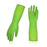 Vgo 3Pares de Guantes para Lavar Platos, Guantes Domésticos Reutilizables, Manga Larga, Látex Grueso para Limpieza, Lavado, Trabajo, Pintura, Jardinería, Cuidado de Mascotas (M/M, Verde, RB2143)