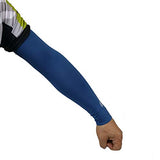 Xeru 5 pares de mangas de enfriamiento para brazo de protección UV, protección solar, deportes al aire última intervensión, unisex, para hombres y mujeres (azul), Azul, Large