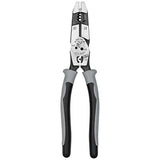 Klein Tools J2159CRTP - Alicates de corte lateral, 9 pulgadas, alicates híbridos de alto apalancamiento con crimpador, extractor de cinta de pescado y pelacables