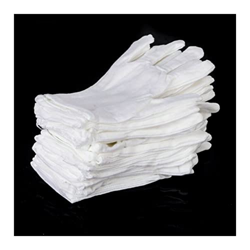 3 pares de guantes de algodón blanco para manos secas eczema spa hidratante  – Guantes de trabajo para servir inspección de disfraces