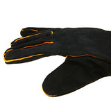 KGEZW Guantes protectores de soldadura de servicio pesado 1 par soldadores de cuero de cuero guantes de cuero de cuero guantes de soldadura de soldadura negra guantes