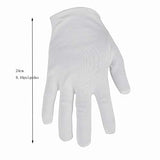 Bestgle 15 Pares Guantes de Trabajo de Algodón Color Blanco de 21 cm para Inspeccionar Joyas, Humectantes para Manos Secas y Trabajo Diario(XL)