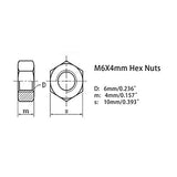 Tornillo de mariposa M6 de 1,0 x 25 mm con arandelas, tuercas hexagonales, tornillo de mariposa de acero inoxidable, 5 juegos