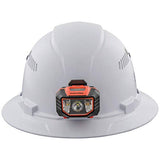 Klein Tools 60407 - Gorro Duro, Ligero, Estilo de ala Completa ventilada, Acolchado, autoabsorbente, Resistente al Olor, Color Blanco