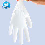 100 guantes desechables de vinilo sin polvo de nitrilo 430 densos transparentes de grado alimenticio sin látex (mediano)