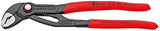 Knipex 87 21 250 SB Cobra Quickset Tenaza para Bombas de Agua Hightech Atramentado Recubiertos de Plástico Antideslizante, 250 mm, color gris