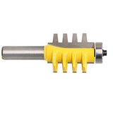 Wolfride 1/2" Cuchillo de Espiga Biselado, Carril Reversible Dedo Bit Unión Cónica Tenon Fresas de Carpintero Para Trabajar la Madera Herramientas - Amarillo