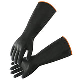 Guantes químicos resistentes EnPoint de 17.7 pulgadas, de látex natural, guantes de protección industrial, reutilizables, guantes de trabajo de seguridad, resistentes al agua, aceite y líquidos con agarre antideslizante, color negro, 1 par