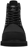 LARNMERN Botas de cuero con punta de acero para hombres Botas de trabajo duraderas y elegantes antideslizantes Seguridad al aire libre Zapatos de construcción industrial indestructibles(29.0 cm, Negro)