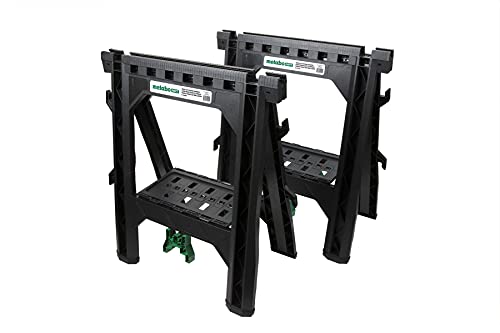 Metabo HPT Sawhorses | Plegable | Capacidad de 1200 libras | Paquete de 2 | 115445M