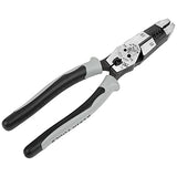 Klein Tools J2159CRTP - Alicates de corte lateral, 9 pulgadas, alicates híbridos de alto apalancamiento con crimpador, extractor de cinta de pescado y pelacables