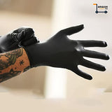 Guantes De Vinil Synmax Libre De Latex y Nitrilo Vinyl No Esteril (Small, negro)