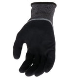 Boss Guantes de trabajo táctiles de doble capa con revestimiento de látex para hombre, resistentes al agua, agarre superior, resistente a desgarros, gris/negro, L (B32021-XL)