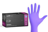 MocareHealth Guantes desechables de nitrilo morado más gruesos, 5 mil, texturizados, sin látex, sin acelerador, sin polvo, mediano, 110 unidades/caja (110, mediano)