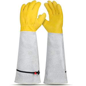 Guantes de jardinería para mujeres / hombres, guantes de cactus a prueba de espinas, guantes protectores para plantar y podar rosas, guantes de jardín de manga larga de cuero de piel de cabra, transpirables y duraderos, trabajo en el jardín, regalos para