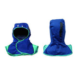 Milageto Gorro de soldadura transpirable, lavable, ligero, a prueba de polvo, resistente, para soldador, protección para el cuello, casco FR, azul L