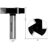 CNC Spoilboard Surfacing Router Bit, 1/2 Inch Shank 2 Inch Cutting Diameter, Slab Flattening Router Bit Planing Wood Planer Bit by BINSTAK (Carbide)